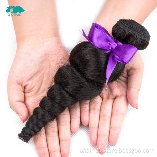 Wholesale good quality virgin hair loose wave brazilian human hair weave bundles with lace frontals